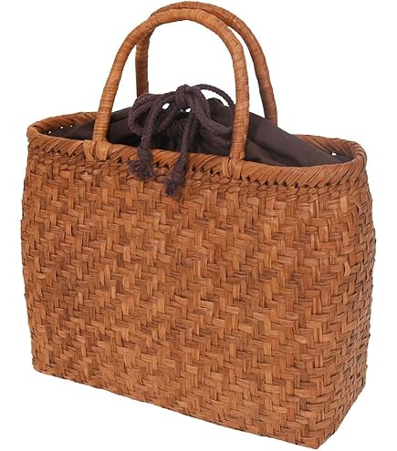 山葡萄かごバッグ　内袋付き　美品 Amazon.co.jp: 竹村 山葡萄バッグ 内布・かぶせ付き 大(削皮
