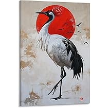 陶板 鶴 鳥 太陽 月 額 壁掛け 絵 和風 工芸品 モダン アート レトロ 61lzaLsfuFL._AC_UL210_SR210,