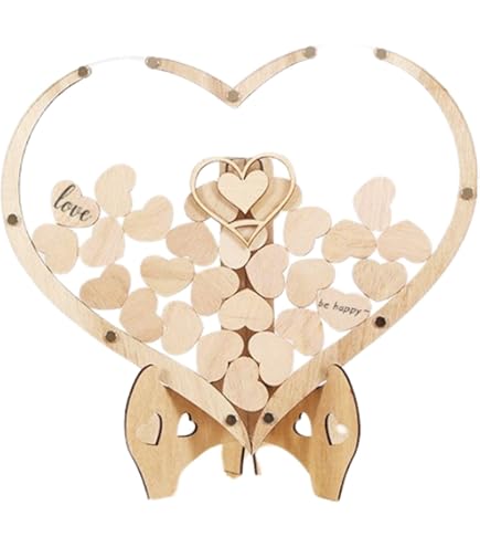 Amazon | 【Eesu cos】ハート型ディスプレイ ゲストブック 芳名帳