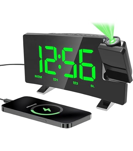 Amazon.co.jp: GHDVOP 目覚まし時計 置き時計 投影時計 デジタル時計