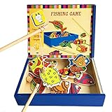 木のおもちゃ 海の魚 釣りゲーム 磁気釣り 磁石 釣り竿 収納ボックス付き 幼児 知育玩具 海釣りを楽しみましょう