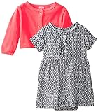 カーターズ carter's baby line 半袖ワンピース&長袖カーディガンセット 9ヶ月 プリント 紺 ピンク 綿 121C821 【並行輸入品】