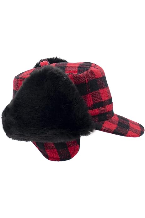 Artex Buffalo Plaid Hunter Cap - Red XL 