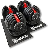 可変式ダンベル 20kg / 40kg アジャスタブルダンベル 2個セット ダンベルマット付属 2kg - 24kg / 4kg - 38kg 15段階調節 / 17段階調節 5秒で重量調節 クイックダンベル 筋トレ