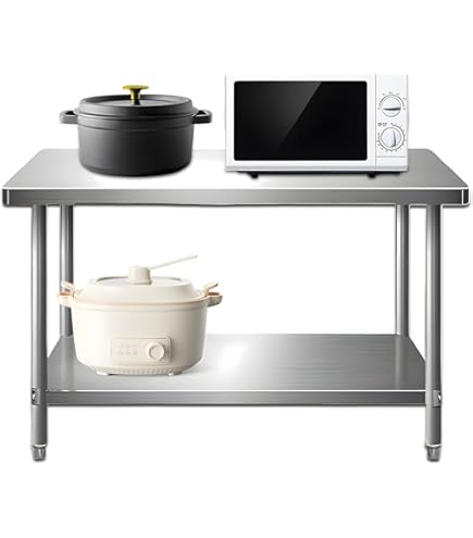 Amazon.co.jp: ステンレス作業台 ステンレス調理台 丸角デザイン 2段