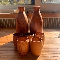 Amazon.co.jp: 屋久杉 ぐい呑み セット 徳利 とっくり おちょこ