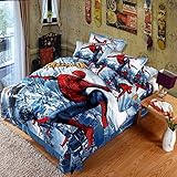 Hughapy? Classica Spider Man Duvet Cover Kids Bedding Set Soft Cotton Sheet Set, Full, 4Pcs [並行輸入品]