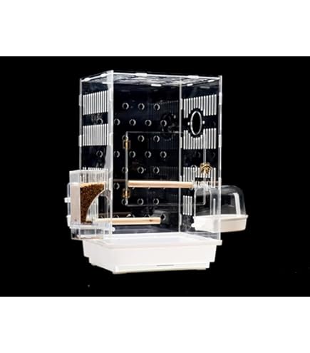 Amazon | Zxyler 新型アクリル透明オウムケージ 大容量鳥かご