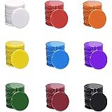 Shapenty 3/4インチ / 19mm 小さなプラスチック学習カウンター ディスク チップ カウントディスク マーカー 数学練習 ポーカーチップ ゲームトークン 収納ボックス付き 9色 135個