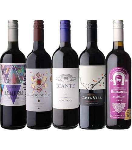 Amazon.co.jp: 赤ワイン 品種別ワイン 飲み比べ5本セット / ワイン