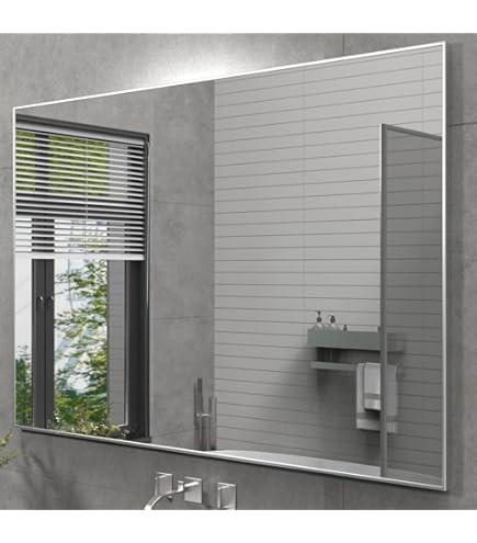 ANYHI 浴室の 玄関 の寝室のための長方形の壁ミラー、100.5 x 60