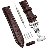 [AriRi] 時計 ベルト 時計 バンド 23mm 24mm 22mm 21mm 20mm 19mm 18mm 本革腕時計バンド 交換ベルト Dバックル 防水 防汗 メンズ腕時計レザーベルト 工具付き ボックス付き
