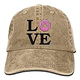 大人 デニム キャップドーナツ 好き 大人気 ゴルフ ハット UVカット 紫外線対策 日よけ 小顔効果 プリント付き 無地 ベージュ