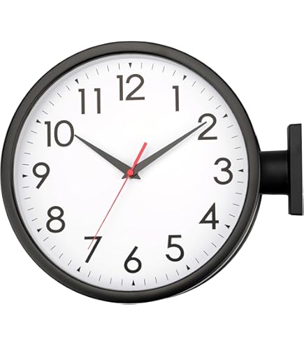 MANBO 電波掛け時計 ブラック/ホワイト Amazon.co.jp: 電波両面掛け時計 manbo 両面掛時計－直径30CM 2kg
