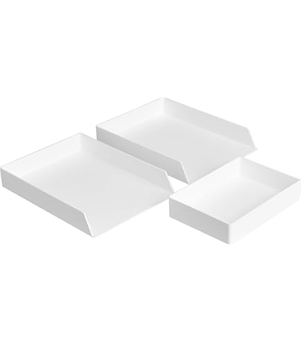 Amazon | Amazonベーシック レタートレイ 収納用 プラスチック