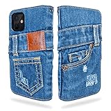 UK Trident デニム iPhone12ケース / iPhone12Pro ケース 手帳型（アイホン12 / アイホン12プロ ケース）カード収納 おしゃれ iPhone12 / 12 Pro（6.1インチ）