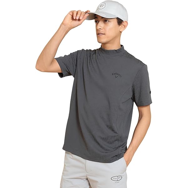 Amazon | [キャロウェイ] メンズ 半袖 モックネックシャツ (軽量・通気