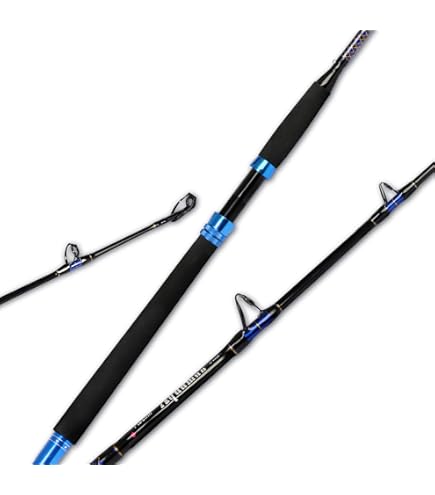 Amazon | Fiblink ベントバット釣り竿 2ピース 海水用オフショア