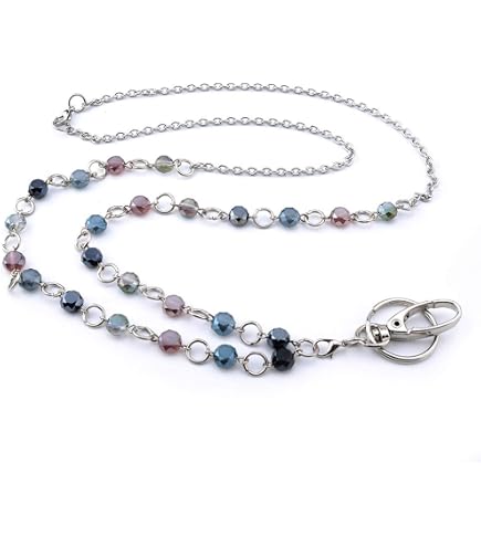 Freshwater Pearl Lanyard For Women - ID Badge Holder, Teacher Lanyard, Eyeglass Chain - Dark Gray Black - View #11