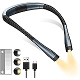 Lanplex LED読書灯 ネックライト ブックライトType-C充電式 首掛け式 3種色温度 6段階調光 無段階調光 角度調整 夜の読書 釣り 散歩 野営用 停電時防災用
