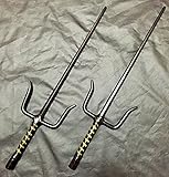 中国武術 点穴尺 サイ 黒 ２本セット 釵 古武術 空手