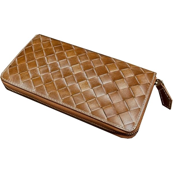 生成り イントレチャート メンズ 長財布 ラウンドファスナー ハンドメイド 本革 イントレチャート ラムレザー ラウンドファスナー財布 4FC