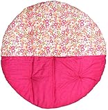 高岡 せんべい座布団 直径100cm ツートンカラー プチフラワーピンク×躑躅色