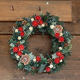 * 花七曜 * クリスマスレッドのリース M / クリスマス リース プリザーブドフラワー ドライフラワー 飾り ナチュラル クリスマスリース 手作り オーナメント 店舗 ディスプレイ 木の実