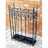 アンブレラスタンド傘たて 傘立て 長方形 豪華装飾ブラックロートアイアン長方形 男前インテリア