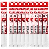 ぺんてる ボールペン替芯 ビクーニャ 0.7mm XBXM7H-B 赤 10本