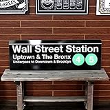 NEW YORK サブウェイサイン（L） 「Wall Street」 SW-5-L ／ニューヨークの地下鉄看板／ストリートサイン／アメリカン雑貨／