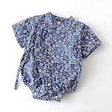 (エーケー) AK Style ベビー 浴衣 甚平 ロンパース キッズ 赤ちゃん 女の子 男の子 子供服 170703 (80, ペイズリーブルー)