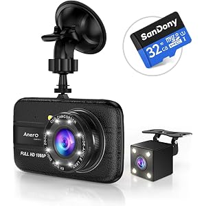 ドライブレコーダー 前後カメラ 【最新 32Gカード付き】 1080PフルHD 1800万画素 デュアルドライブレコーダー 170°広視野角 ドラレコ SONYセンサー/レンズ 常時録画 衝撃録画 高速起動 G-sensor WDR (ブラック)
