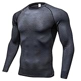 sillictor コンプレッション トップス メンズ 長袖 パワーストレッチ アンダー シャツ コンプレッション ウェア [UVカット + 吸汗速乾] yc4029ブラック S