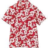 アイトス アロハシャツ(ハイビスカス)(男女兼用) 009/レッド AZ-56102 S