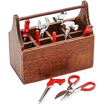 専用/ミニチュア小物 Amazon | Odoria 1/12 ミニチュア 8点セット工具 木製工具箱
