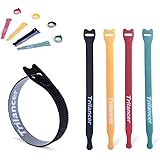 Trilancerケーブル結束バンド, バンド収納 ストラップ, コード配線収納, 繰り返し利用可40本15CM