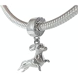 Bolenvi Dachshund Wiener Hound Dog 925 Sterling Silver Clip-On Dangle Pendant X Charm Bead for Pandora & Similar Charm Bracel