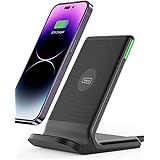 INIU 15W ワイヤレス充電器【急速充電 PSE認証済 Qi認証 置くだけ充電 LEDインジケーター】スマホ スタンド 周囲光センサー PD QC 3.0 ワイヤレス 充電 無線 チャージャー iPhone 15 14 13 12 11 Pro 