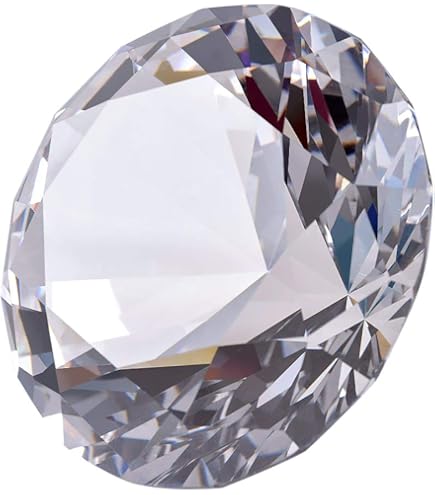 幸せ運ぶ 水晶型　ペーパーウエイト Amazon.co.jp: 多色透明 水晶 ダイヤモンド 60mm ペーパーウェイト