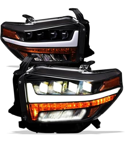 タンドラ　社外ヘッドライト　ジャンク トヨタ タンドラ 2014-2018 流れるウィンカー 特注 日本光軸 クローム