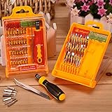 Tiptiper スクリュードライバビット、32個スクリュードライバセットピンセットスクリュードライバビット修理セットランダム