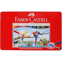 Amazon | ファーバーカステル(Faber-Castell) 色鉛筆 水彩 36色 赤缶
