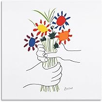 Amazon.co.jp: パブロ・ピカソ 「花束を持つ手」ポスター アート