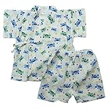 《盛夏 甚平》(ジンベイ) 日本製ベビー男児 リップル生地カニさん総柄甚平スーツ 90cm/オフシロ NO.OG-75541