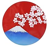 ステッカー屋Donperi 富士山 桜 マグネットステッカー 13cm×13cm カーステッカー 防水 屋外対応 車用 B0058