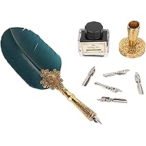 Amazon | 羽根ペンセット、羽根ペン、インクセット 絶妙で使い