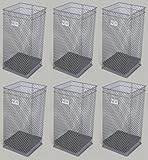 6点セット メッシュ 傘たて 四角 ダストボックス シルバー lh-031-6