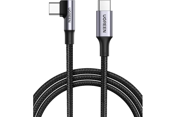 UGREEN USB C ケーブル L字 100W USB Type-C iPhone 充電ケーブル L型 PD/PPS急速充電/データ転送 2M | タイプ C to Cコード 高耐久性 iPhone 17/16/15シリーズ、MacBook/iPad/Galaxy/Pixel/Google/HP/SwitchなどUSB-Cデバイス対応【ビデオ出力・映像転送非対応】