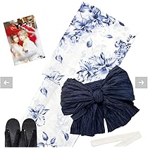 Amazon.co.jp: Dita 水仙の夕涼み 浴衣5点セット 白地 水色